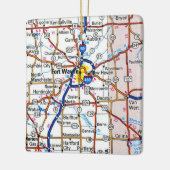 Fort Wayne Indiana Map Keramisch Ornament (Links)