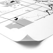 Fort Wayne Indiana Moderne Minimale Eenvoudige Kaa Poster (Hoek)