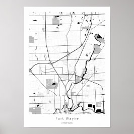Fort Wayne Indiana Moderne Minimale Eenvoudige Kaa Poster