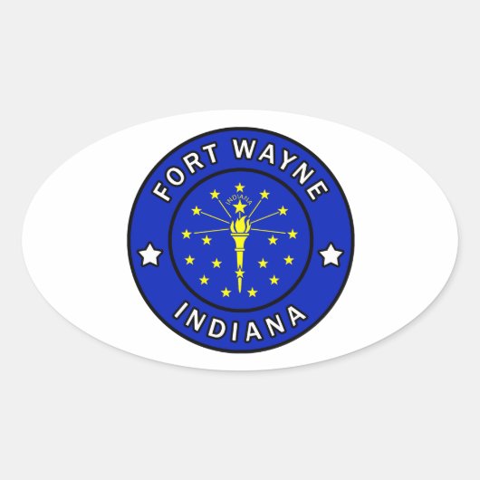 Fort Wayne Indiana Ovale Sticker (Voorkant)