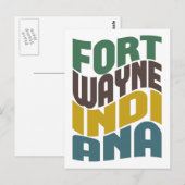 Fort Wayne Indiana Retro Wave Briefkaart (Voorkant / Achterkant)