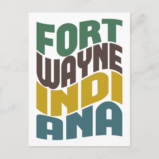 Fort Wayne Indiana Retro Wave Briefkaart (Voorkant)