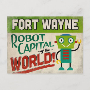 Fort Wayne Indiana Robot - Funny  Briefkaart