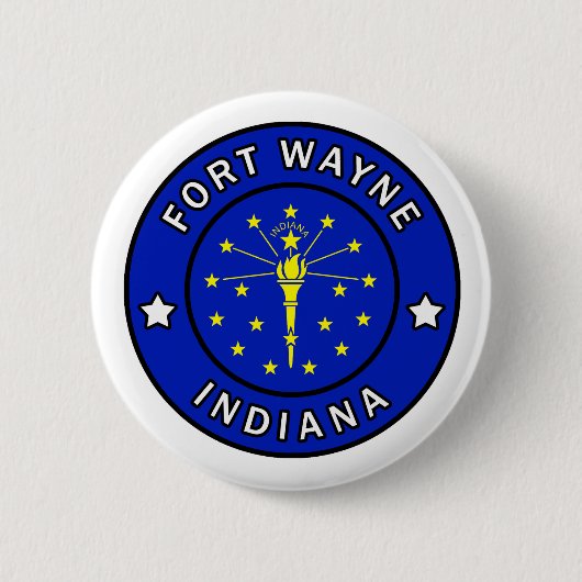 Fort Wayne Indiana Ronde Button 5,7 Cm (Voorkant)