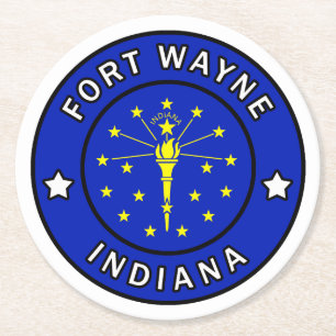 Fort Wayne Indiana Ronde Kartonnen Onderzetter