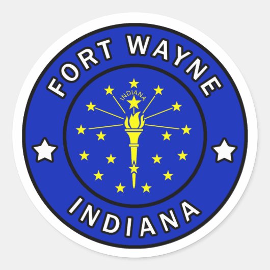 Fort Wayne Indiana Ronde Sticker (Voorkant)