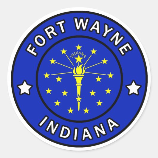 Fort Wayne Indiana Ronde Sticker (Voorkant)