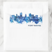 Fort Wayne Indiana Skyline Blue Rechthoekige Sticker (Tas)