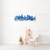Fort Wayne Indiana Skyline Blue Spandoek (Insitu)