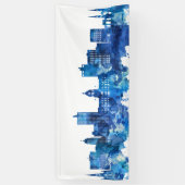 Fort Wayne Indiana Skyline Blue Spandoek (Verticaal)