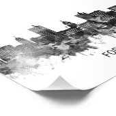 Fort Wayne Indiana Skyline BW Foto Afdruk (Hoek)