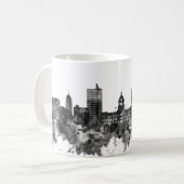 Fort Wayne Indiana Skyline BW Koffiemok (Voorkant links)