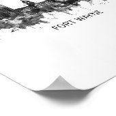 Fort Wayne Indiana Skyline BW Poster (Hoek)