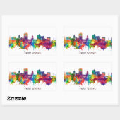 Fort Wayne Indiana Skyline Rechthoekige Sticker (Vel)