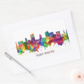 Fort Wayne Indiana Skyline Rechthoekige Sticker (Envelop)