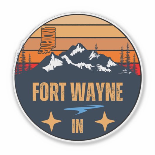 Fort Wayne, Indiana Sticker (Voorkant)