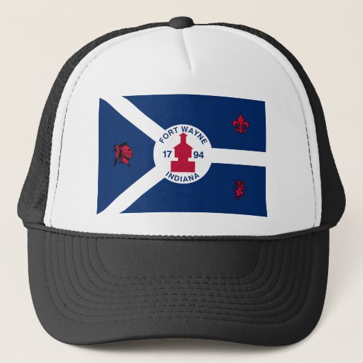 Fort Wayne, Indiana, vlag van de Verenigde Staten Trucker Pet (Voorkant)
