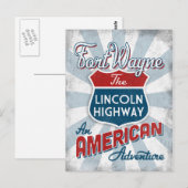 Fort Wayne Lincoln Highway America Indiana Briefkaart (Voorkant / Achterkant)