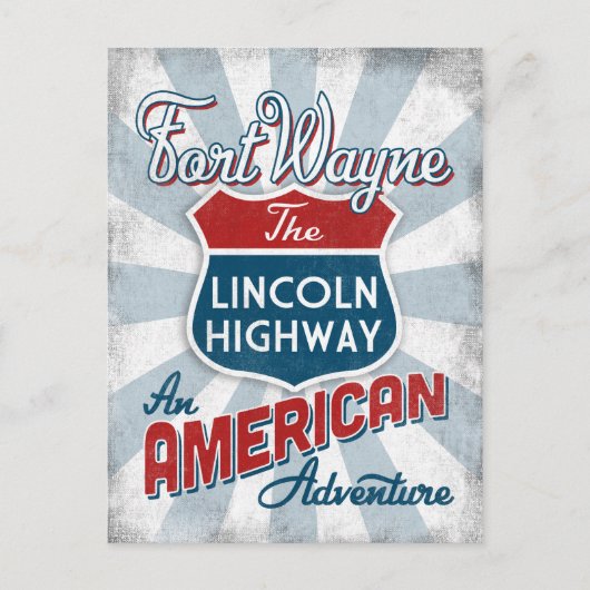 Fort Wayne Lincoln Highway America Indiana Briefkaart (Voorkant)
