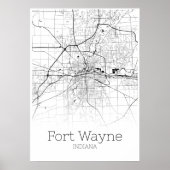 Fort Wayne Map - Indiana - City Map Poster (Voorkant)