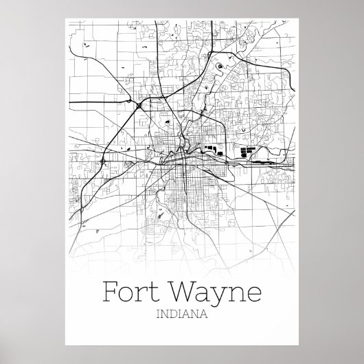 Fort Wayne Map - Indiana - City Map Poster (Voorkant)