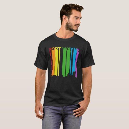 Fort Wayne Skyline LGBT Pride T-shirt (Voorkant volledig)