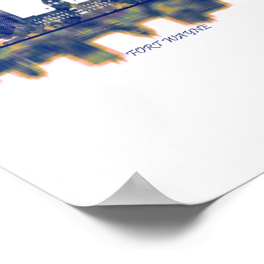 Fort Wayne Skyline Poster (Hoek)