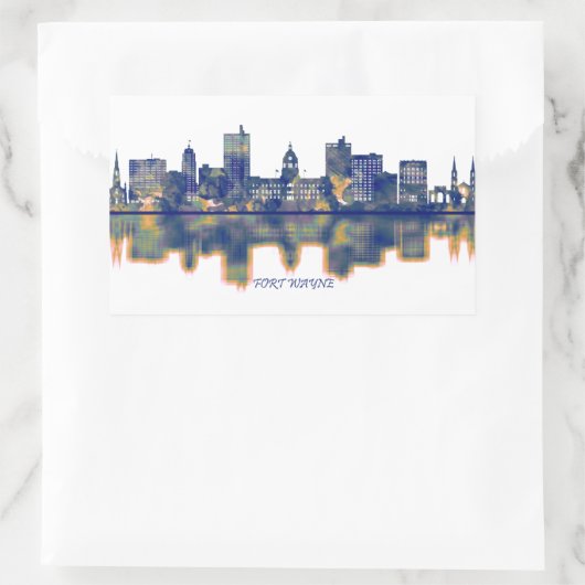 Fort Wayne Skyline Rechthoekige Sticker (Tas)