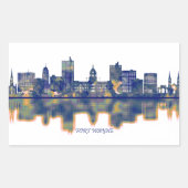 Fort Wayne Skyline Rechthoekige Sticker (Voorkant)