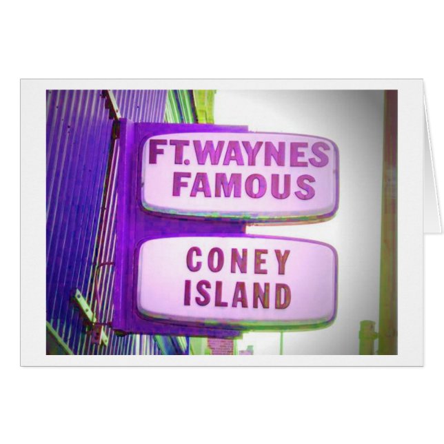 Fort Waynes Famous Coney Island-teken (Voorkant Horizontaal)