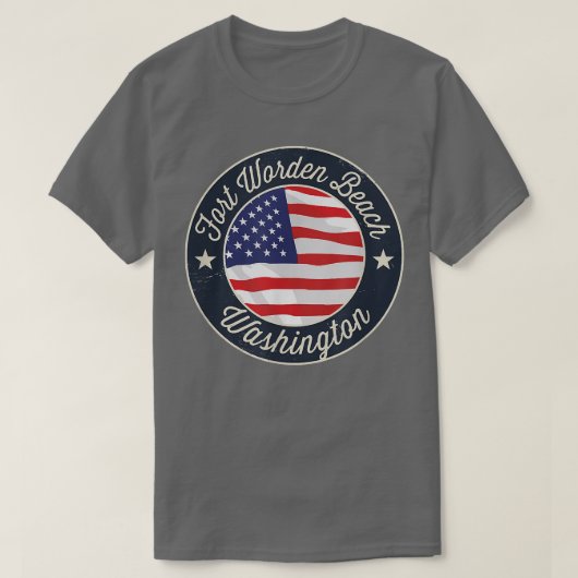 Fort Worden Beach - Patriotic Washington Souvenir  T-shirt (Design voorkant)