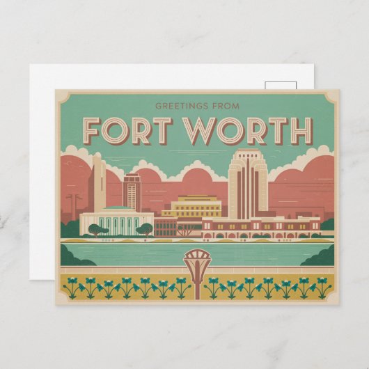  Fort Worth Briefkaart | Groeten (Voorkant / Achterkant)