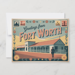  Fort Worth Briefkaart   Groeten