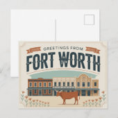  Fort Worth Briefkaart | Groeten (Voorkant / Achterkant)