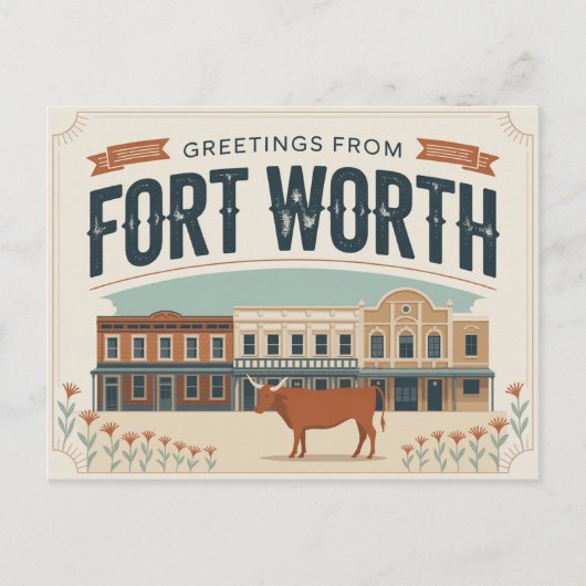  Fort Worth Briefkaart | Groeten (Voorkant)