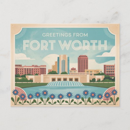  Fort Worth Briefkaart | Groeten (Voorkant)