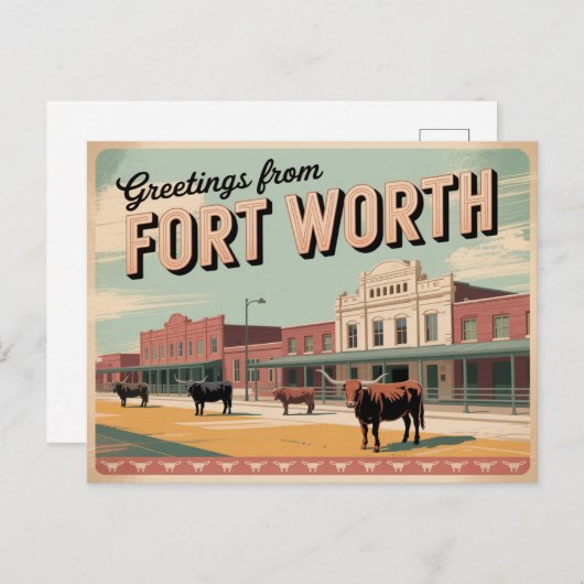 Fort Worth Briefkaart | Groeten (Voorkant / Achterkant)