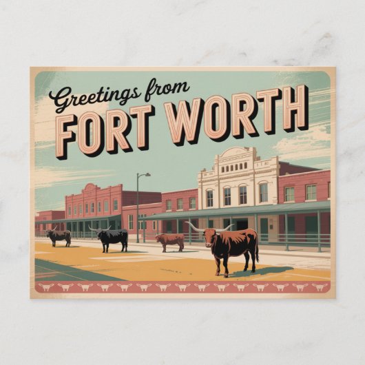  Fort Worth Briefkaart | Groeten (Voorkant)