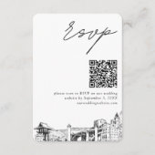 Fort Worth Bruiloft RSVP QR Code Small Informatiekaartje (Voorkant)