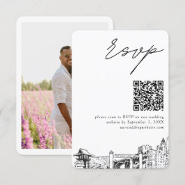 Fort Worth Bruiloft RSVP QR Code Small Informatiekaartje