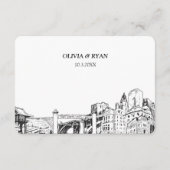 Fort Worth Bruiloft Traditionele RSVP Maaltijden O Informatiekaartje (Achterkant)