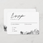 Fort Worth Bruiloft Traditionele RSVP Maaltijden O Informatiekaartje (Voorkant / Achterkant)