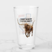 Fort Worth Cattle Drive, Beer Glass Glas (Achterkant)