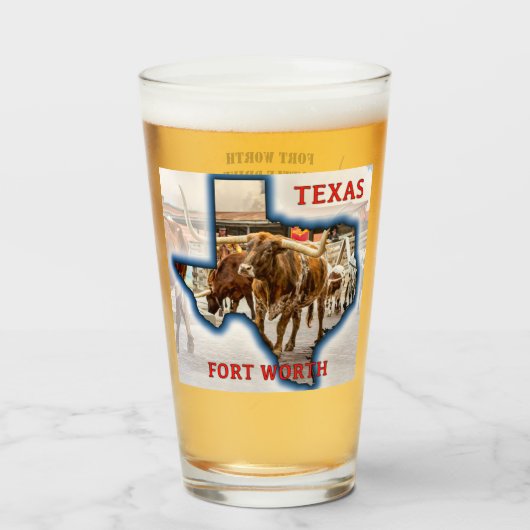 Fort Worth Cattle Drive, Beer Glass Glas (Voorkant gevuld)