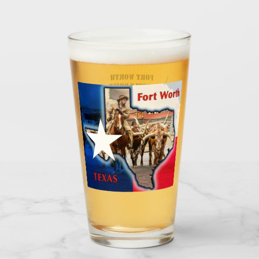 Fort Worth Cattle Drive, glas (Voorkant gevuld)
