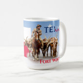 Fort Worth Cattle, Texas Vlag, Mok (Voorkant rechts)