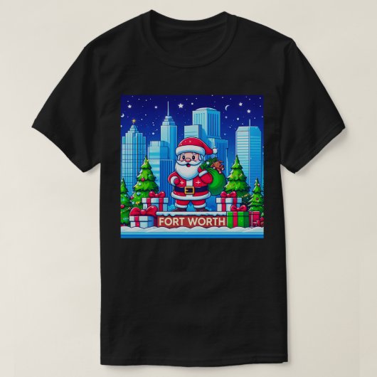 Fort Worth City Kerstmis T-shirt (Design voorkant)