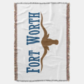 Fort Worth City vlag Deken (Voorkant Verticaal)