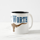 Fort Worth City vlag Tweekleurige Koffiemok (Voorkant rechts)