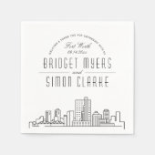 Fort Worth Deco Skyline | Weddenschap Napkins Servet (Voorkant)
